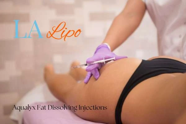 Woman having fat dissolving injections Melksham on thighs