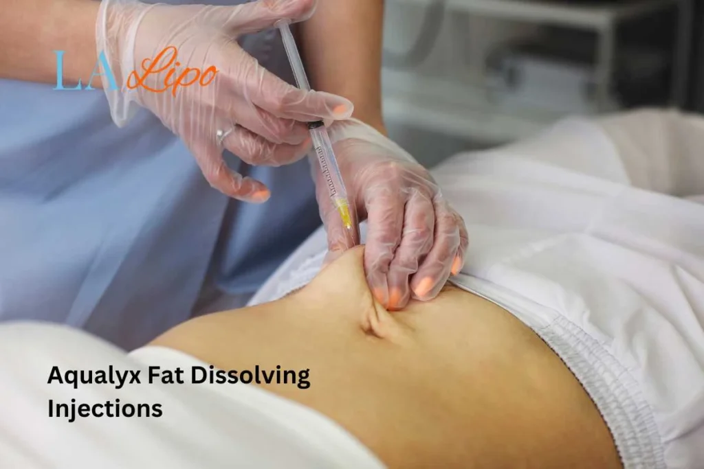 woman having fat dissolving injections Melksham in the stomach