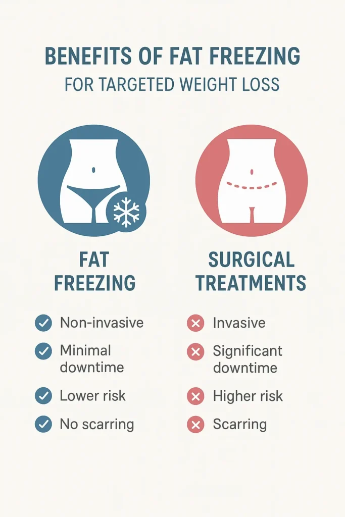 graphic showing the benefits of fat freezing Melksham