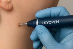 Person receiving skin tag removal Melksham