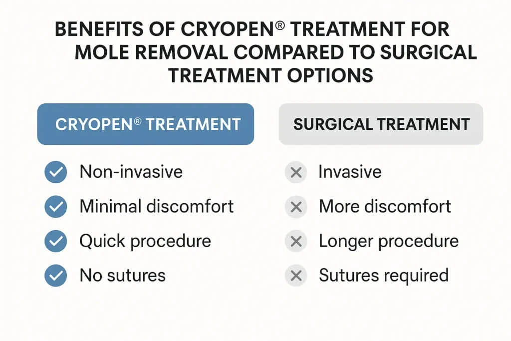 Benefits of facial mole removal Melksham - call our team today to book a consultation